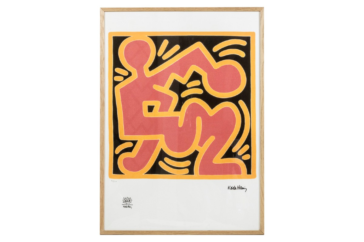 Keith Haring. Numbered Color Silkscreen Print. 1990s Ls6794d-68d