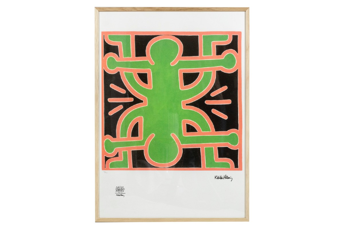 Keith Haring. Numbered Color Silkscreen Print. 1990s Ls6794e-68e