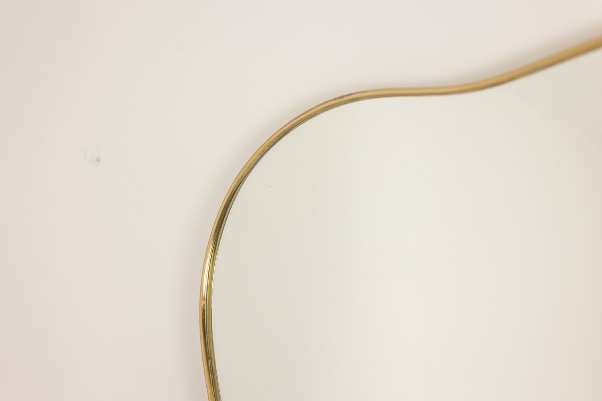 Pair Of Mirrors, Gio Ponti Style. Brass Frame. 1980s. Ls663981115a-photo-4