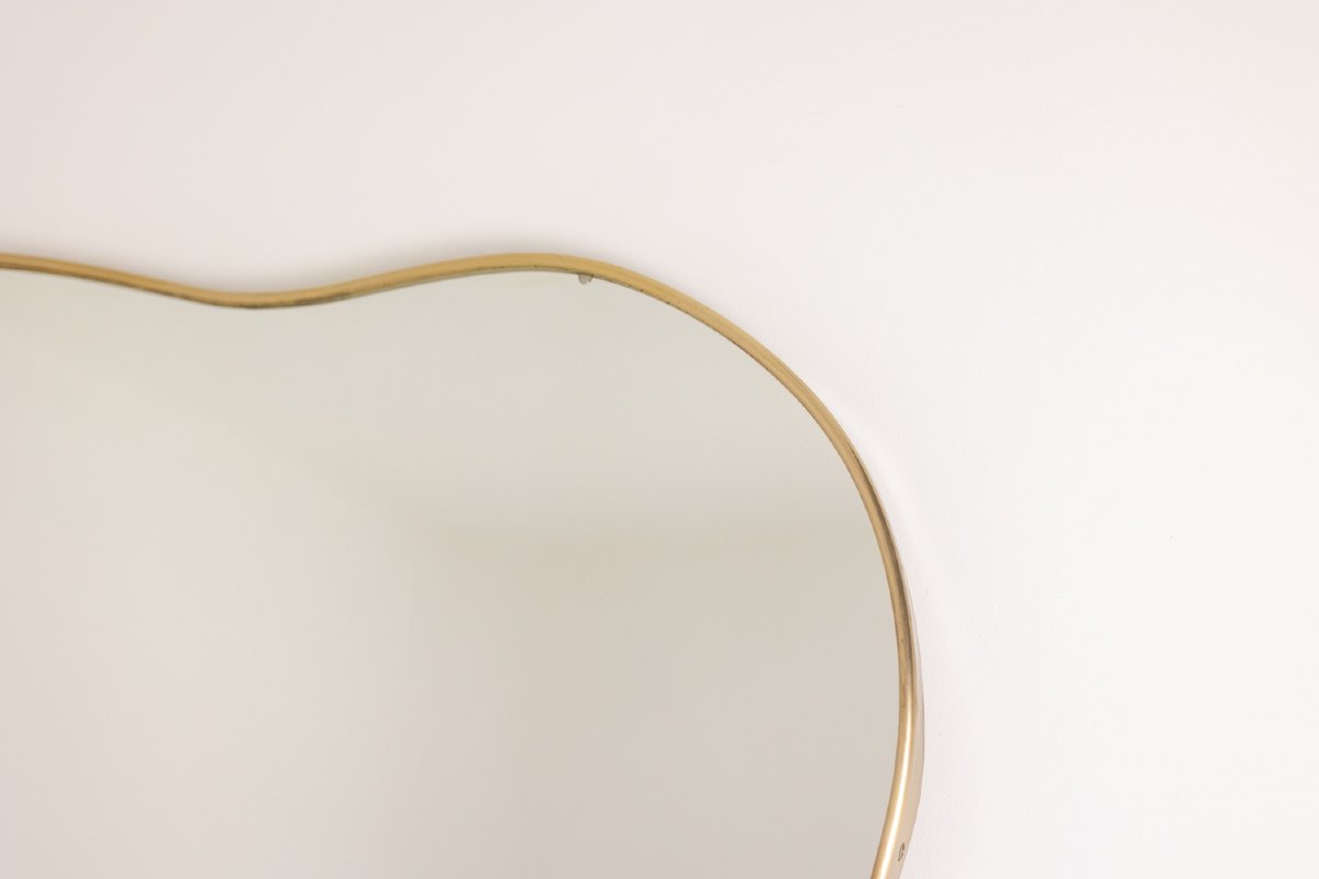 Pair Of Mirrors, Gio Ponti Style. Brass Frame. 1980s. Ls663981115a-photo-2
