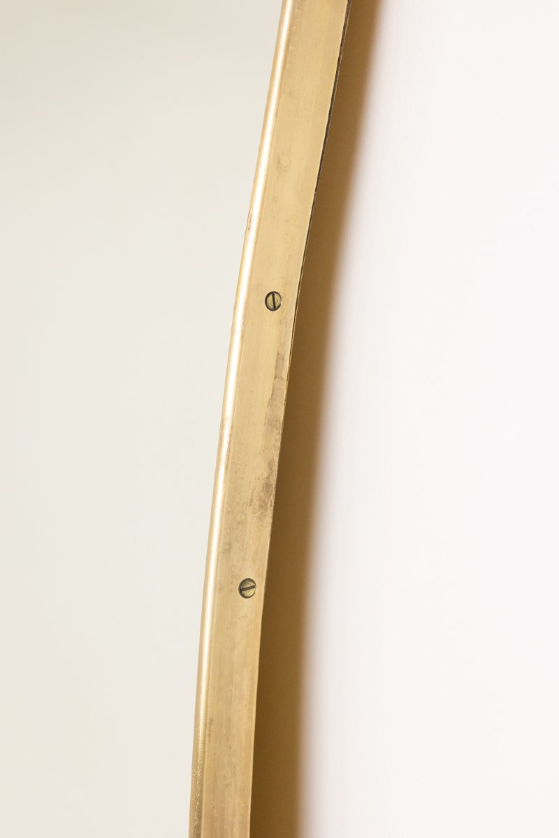 Pair Of Mirrors, Gio Ponti Style. Brass Frame. 1980s. Ls663981115a-photo-3