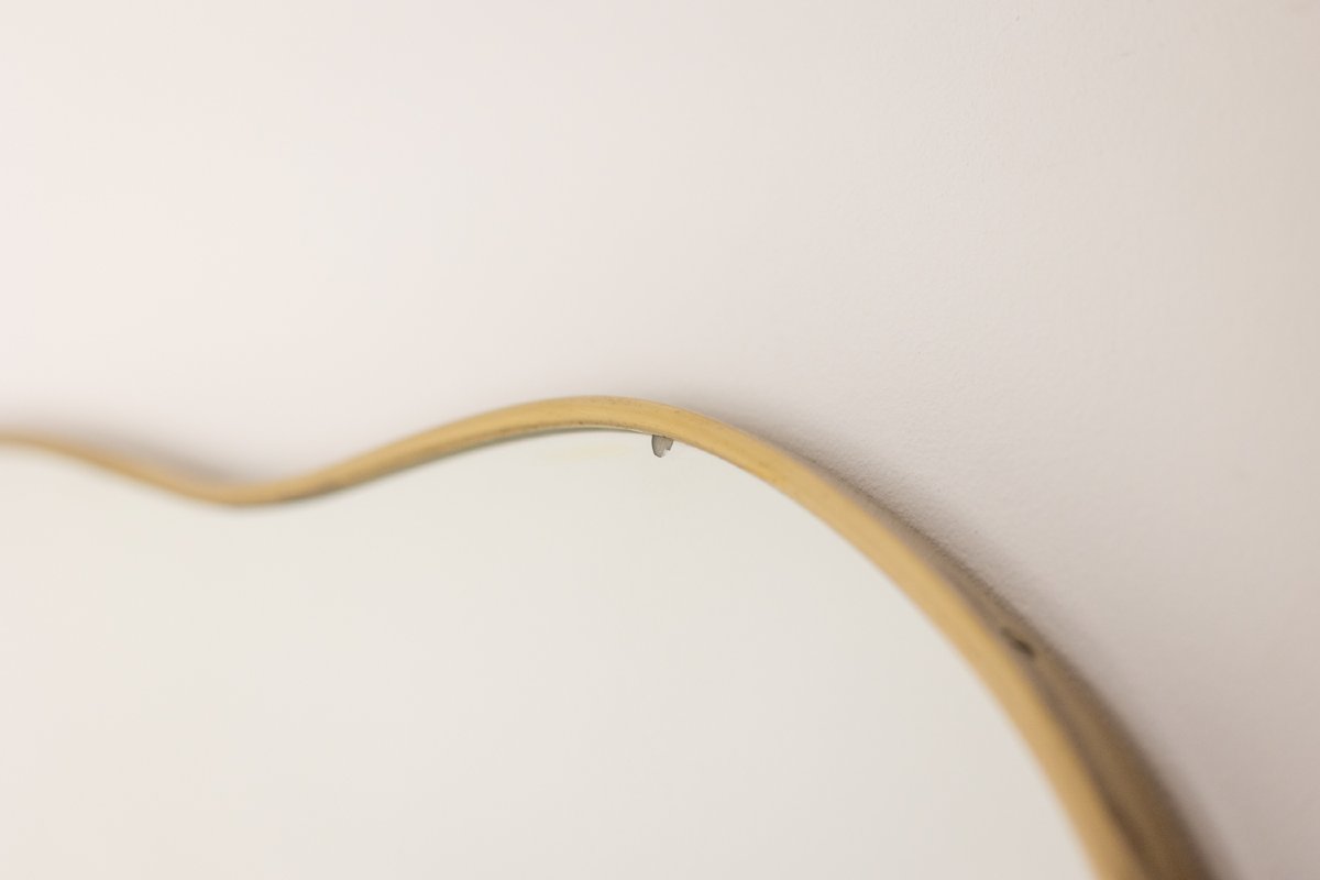 Pair Of Mirrors, Gio Ponti Style. Brass Frame. 1980s. Ls663981115a-photo-4