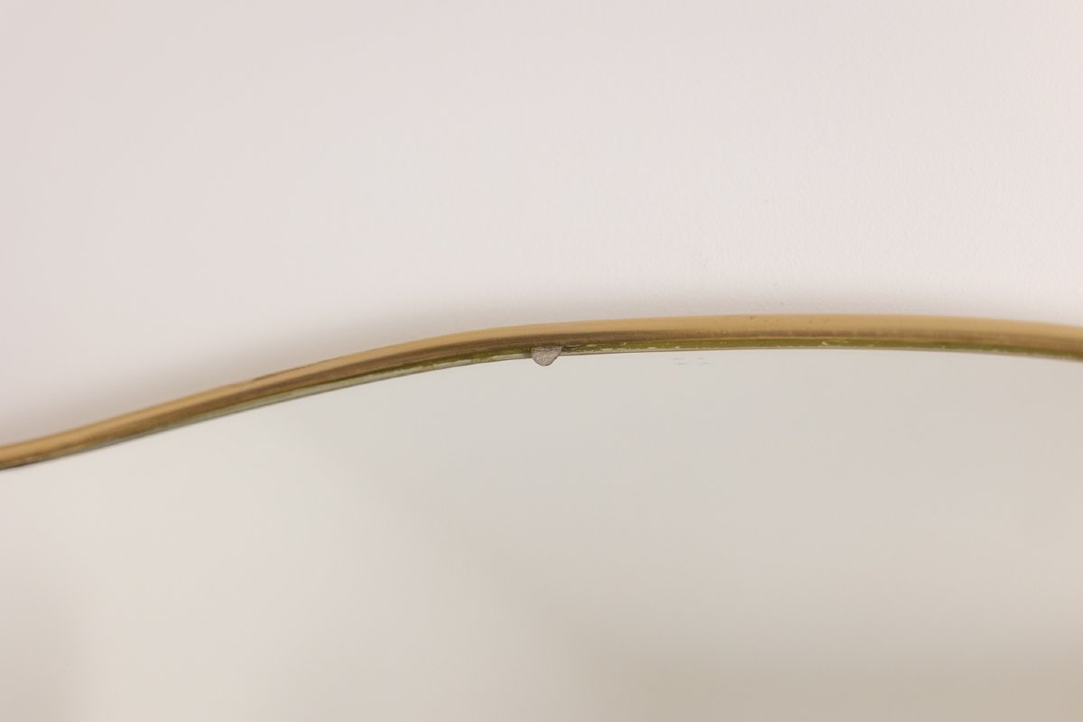 Pair Of Mirrors, Gio Ponti Style. Brass Frame. 1980s. Ls663981115a-photo-5