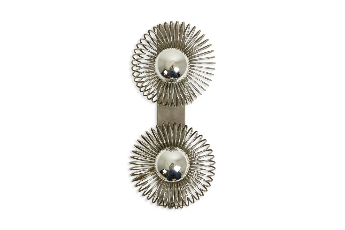 Andrea Lazzari. Pair Of Brushed Metal Wall Lights. 1970s Ls6714348-photo-2