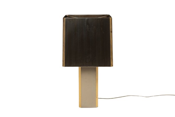 Large Lamp In Brushed Metal And Gilded Brass. 1970s. Ls6688411-photo-2