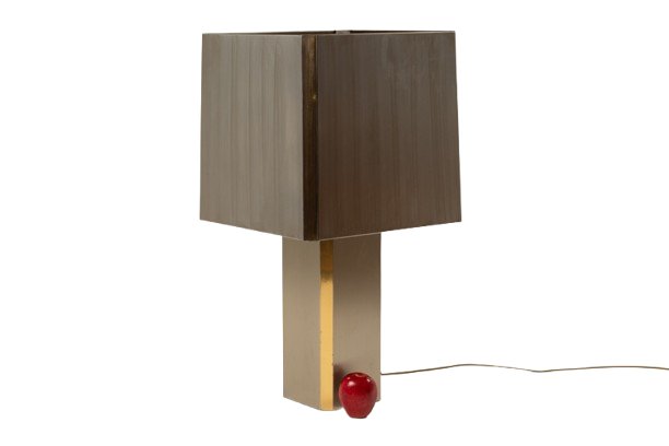 Large Lamp In Brushed Metal And Gilded Brass. 1970s. Ls6688411-photo-3