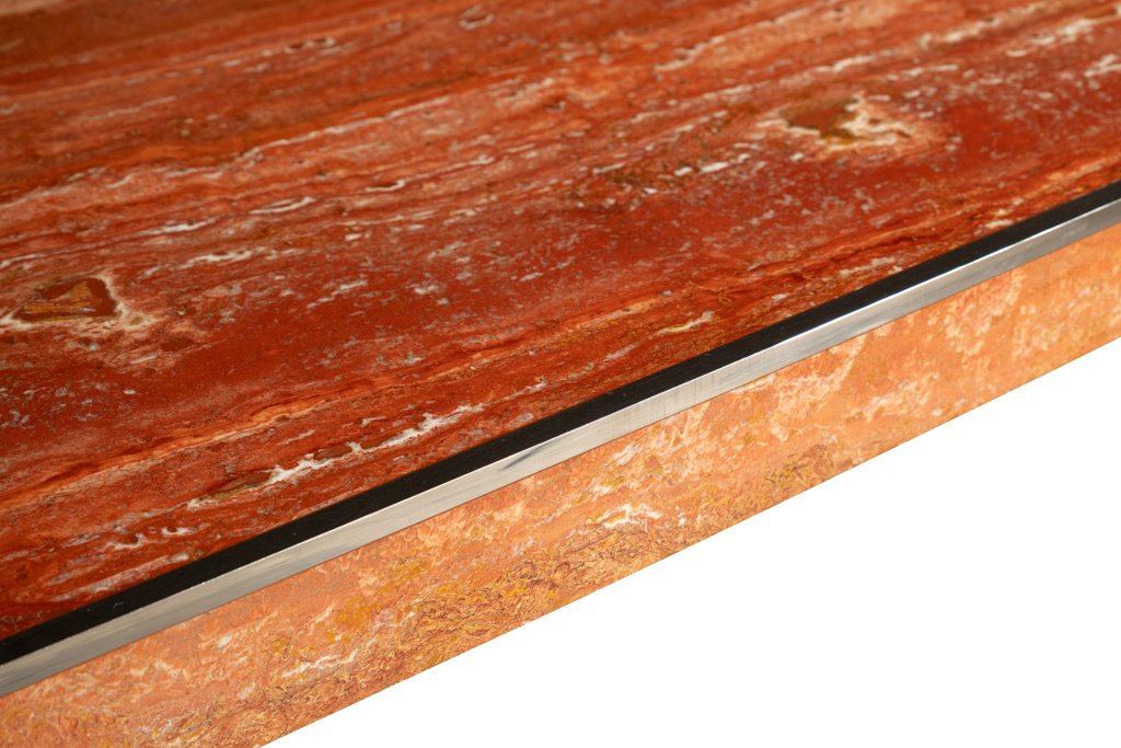 Willy Rizzo. Large Table In Orange-red Travertine. 1970s. Ls67272253-photo-4