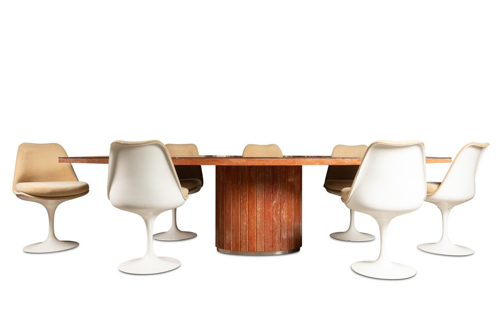 Willy Rizzo. Large Table In Orange-red Travertine. 1970s. Ls67272253-photo-4