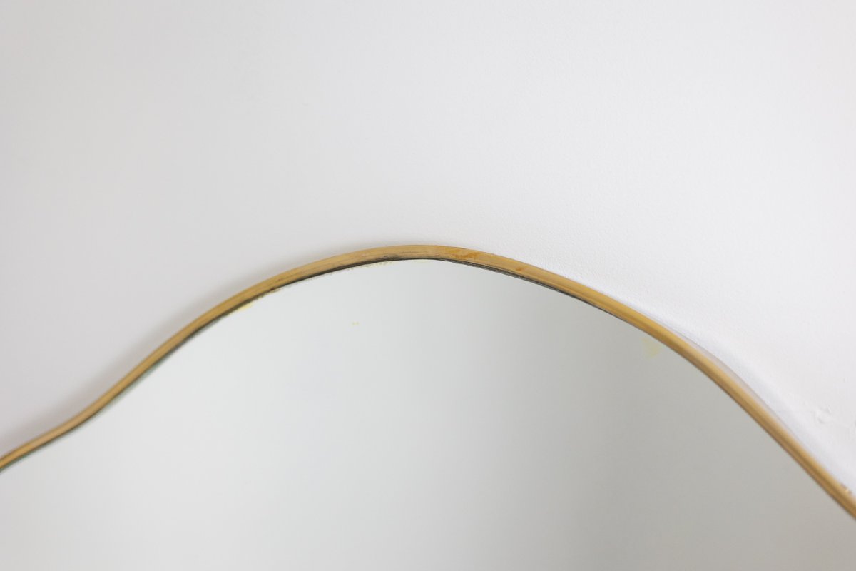 Pair Of “chapeau De Gendarme” Shaped Mirrors. 1970s. Lsinc-photo-2