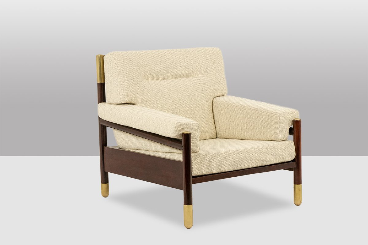Carlo di Carli . Paire de fauteuils « Sella » en palissandre. Années 1960. LS67014707-photo-3