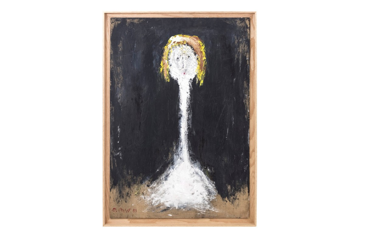 Marcel Mulot, Woman Portrait, Gouache On Canvas, 1988 Ls3834221