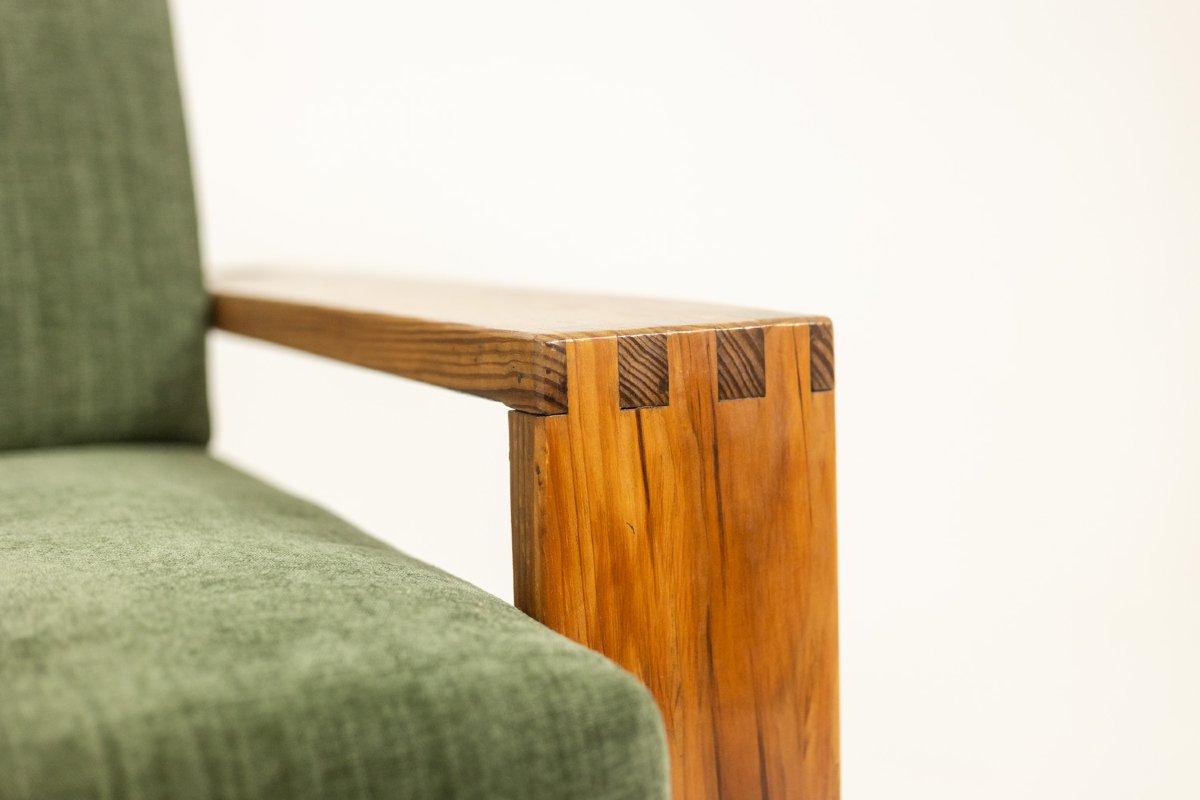 Pair Of Modernist-style Armchairs Made Of Pitch Pine. 1960s. Ls67312427-photo-4