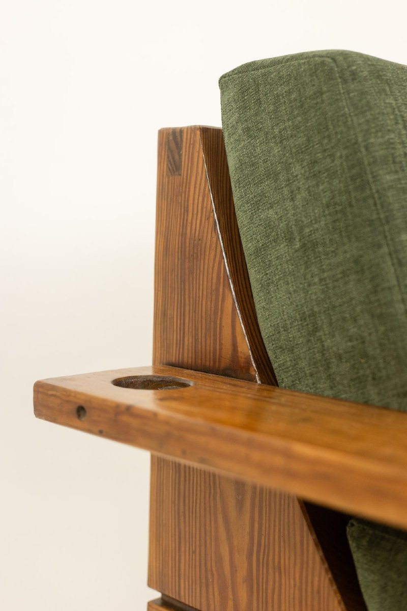 Pair Of Modernist-style Armchairs Made Of Pitch Pine. 1960s. Ls67312427-photo-6