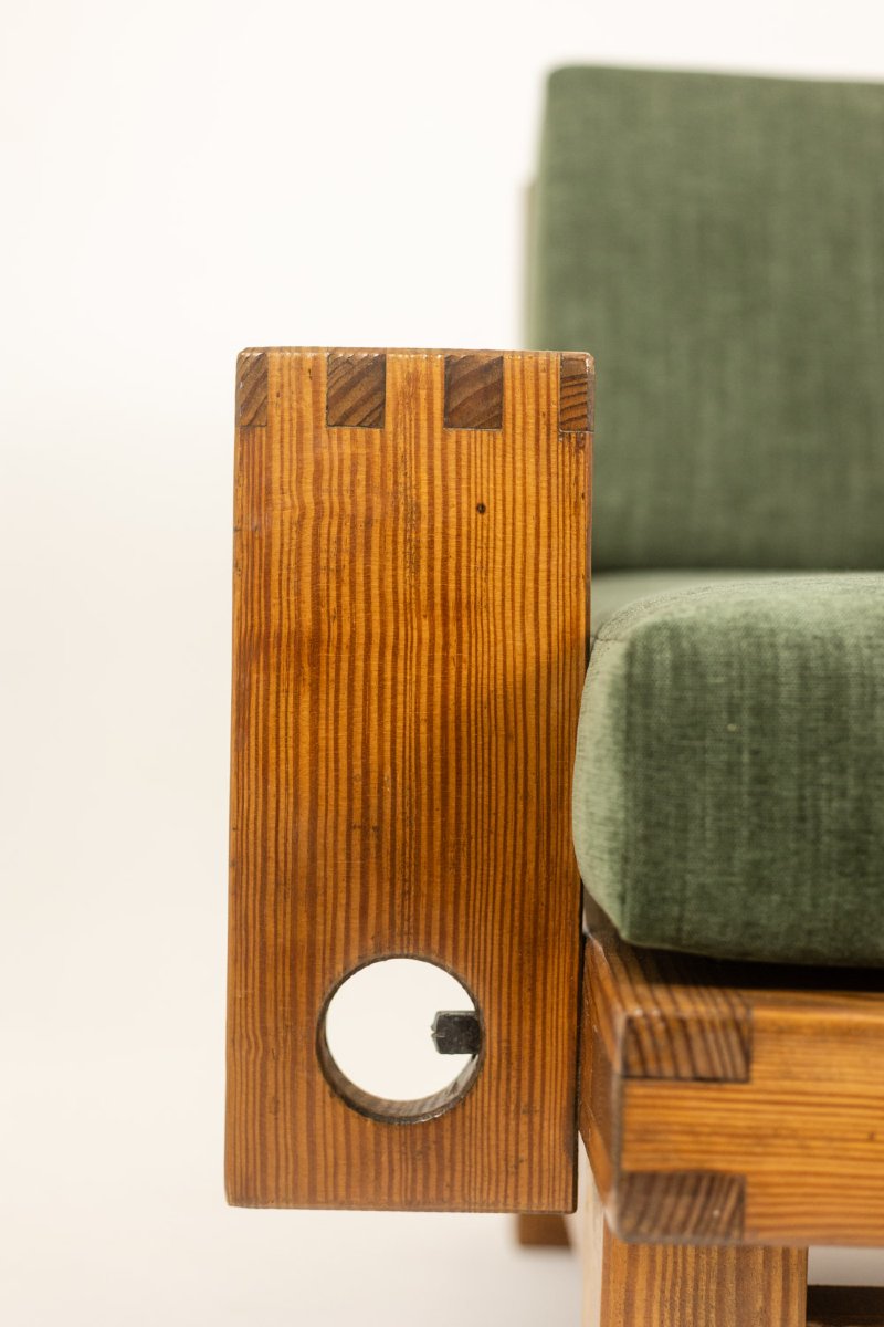 Pair Of Modernist-style Armchairs Made Of Pitch Pine. 1960s. Ls67312427-photo-7