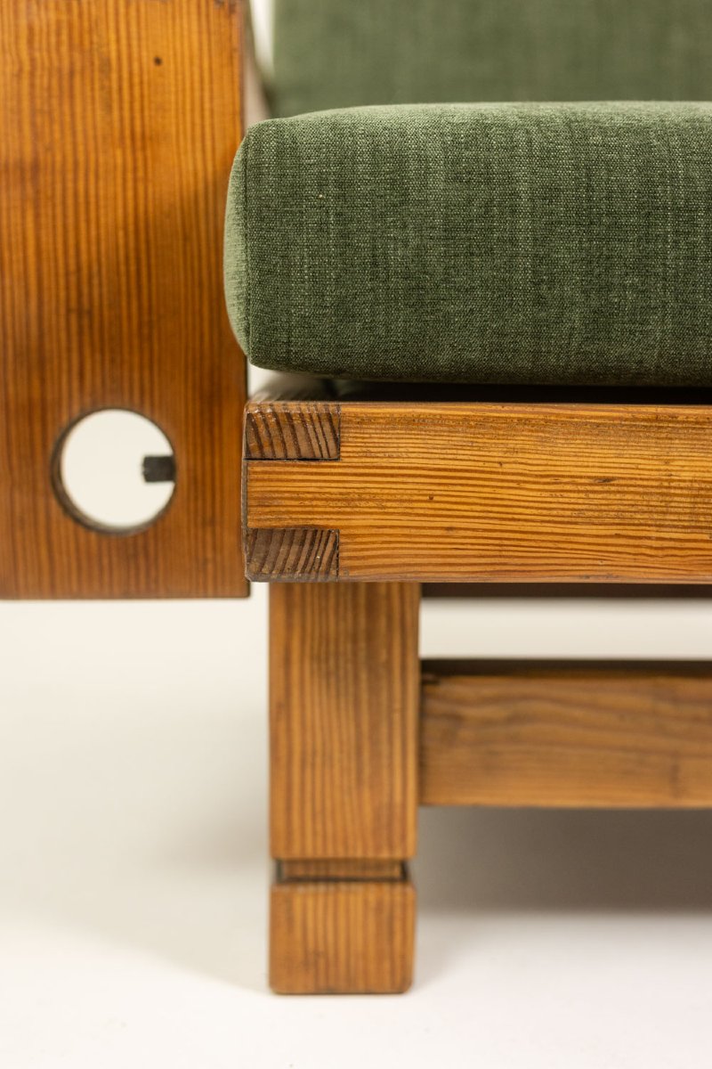 Pair Of Modernist-style Armchairs Made Of Pitch Pine. 1960s. Ls67312427-photo-8