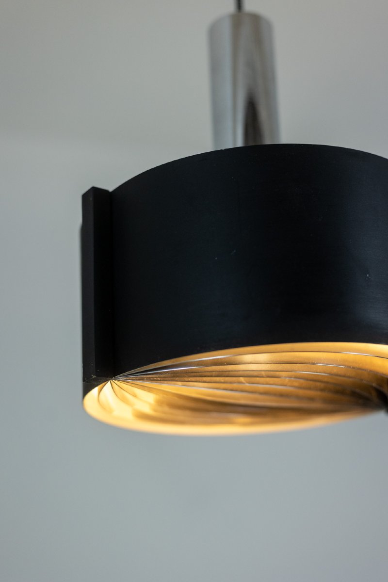 Suspension In Black Lacquered And Chrome Metal. 1960s. Ls5108109p-photo-4