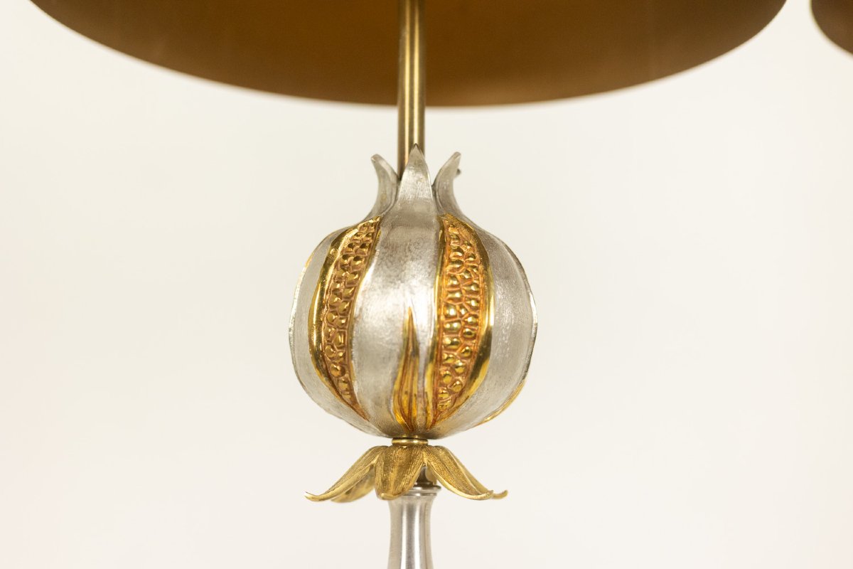 Maison Charles. Pair Of Bronze “grenade” Lamps. 1970s. Ls67481785-photo-2