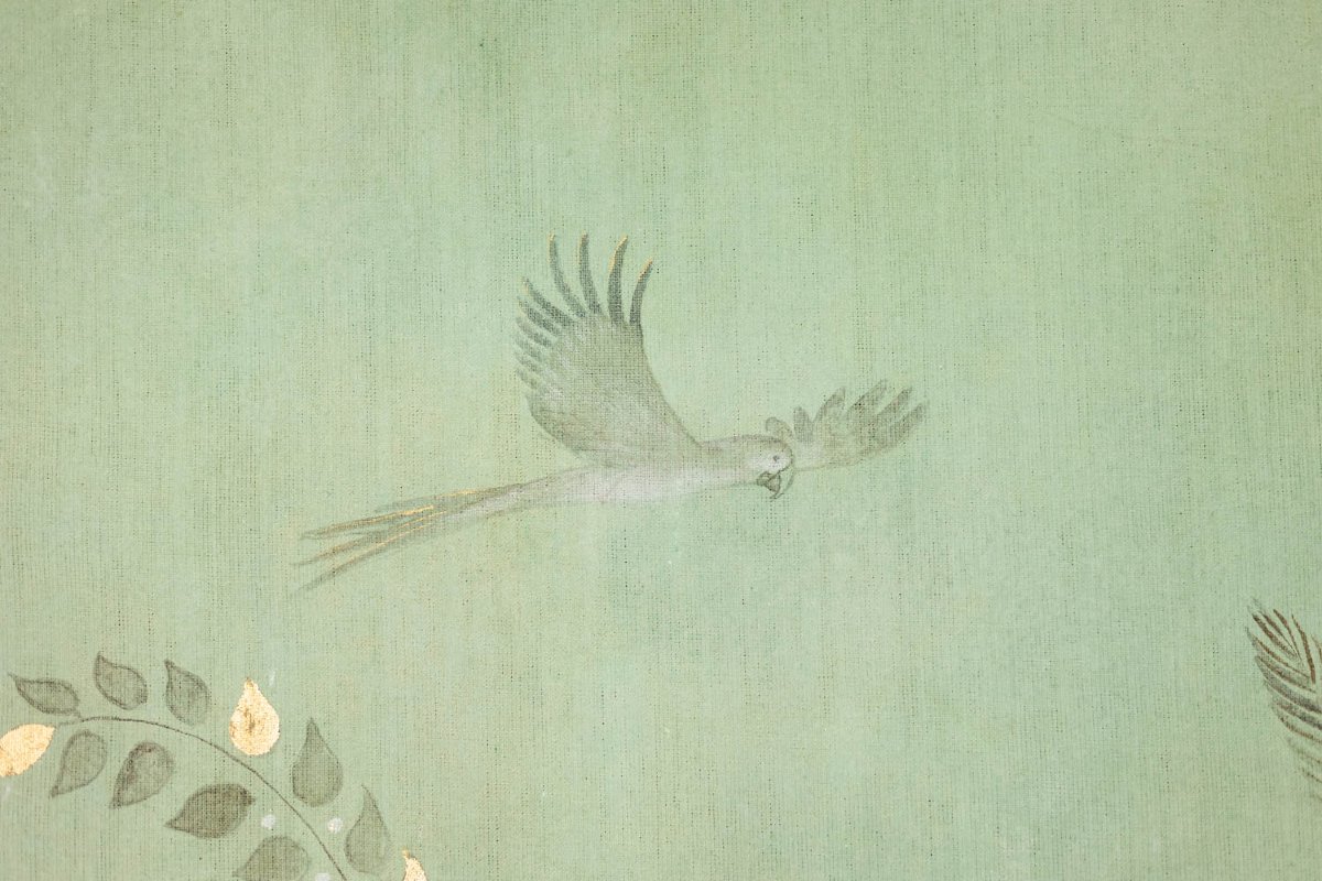 Toile peinte, ou panneau décoratif, Perroquets et oiseau. Contemporain. LS6782B1081-photo-2