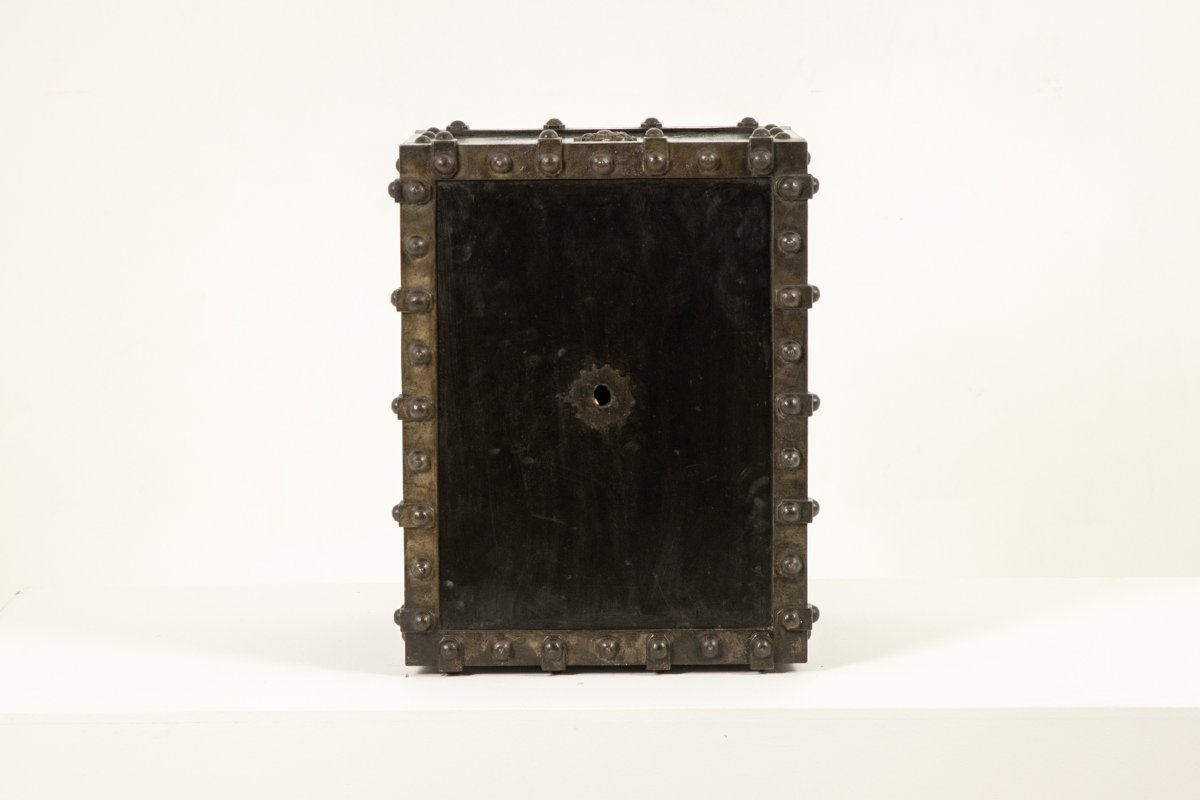 Bauche. Antique Small Metal Travel Safe. Napoleon III Period. Ls6788558-photo-4