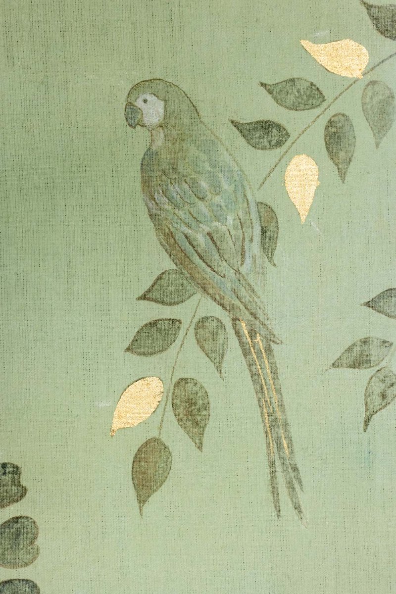 Painted Canvas Or Decorative Panel, Featuring Parrots And Foliage. Contemporary.ls6782a1089-photo-1