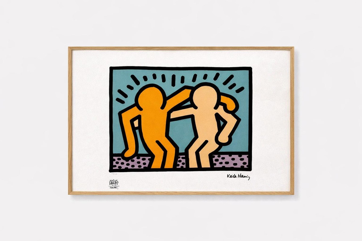 Keith Haring. Numbered Color Silkscreen. 1990s. Foundation Stamp.ls6794k-68k