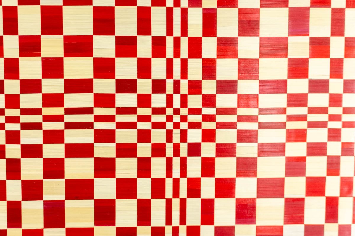 Pair Of Panels In Red And Gold Straw Marquetry. Contemporary. Ls6823814/2-photo-5