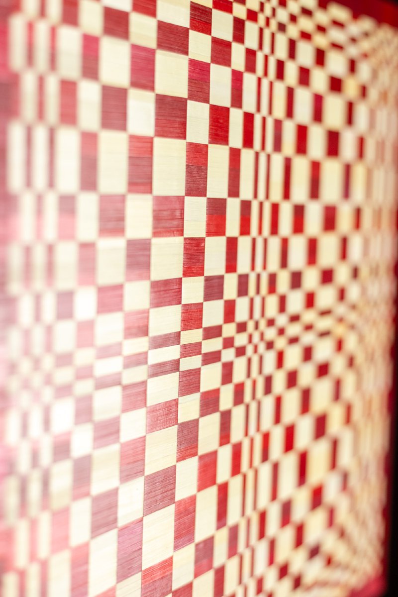 Pair Of Panels In Red And Gold Straw Marquetry. Contemporary. Ls6823814/2-photo-6