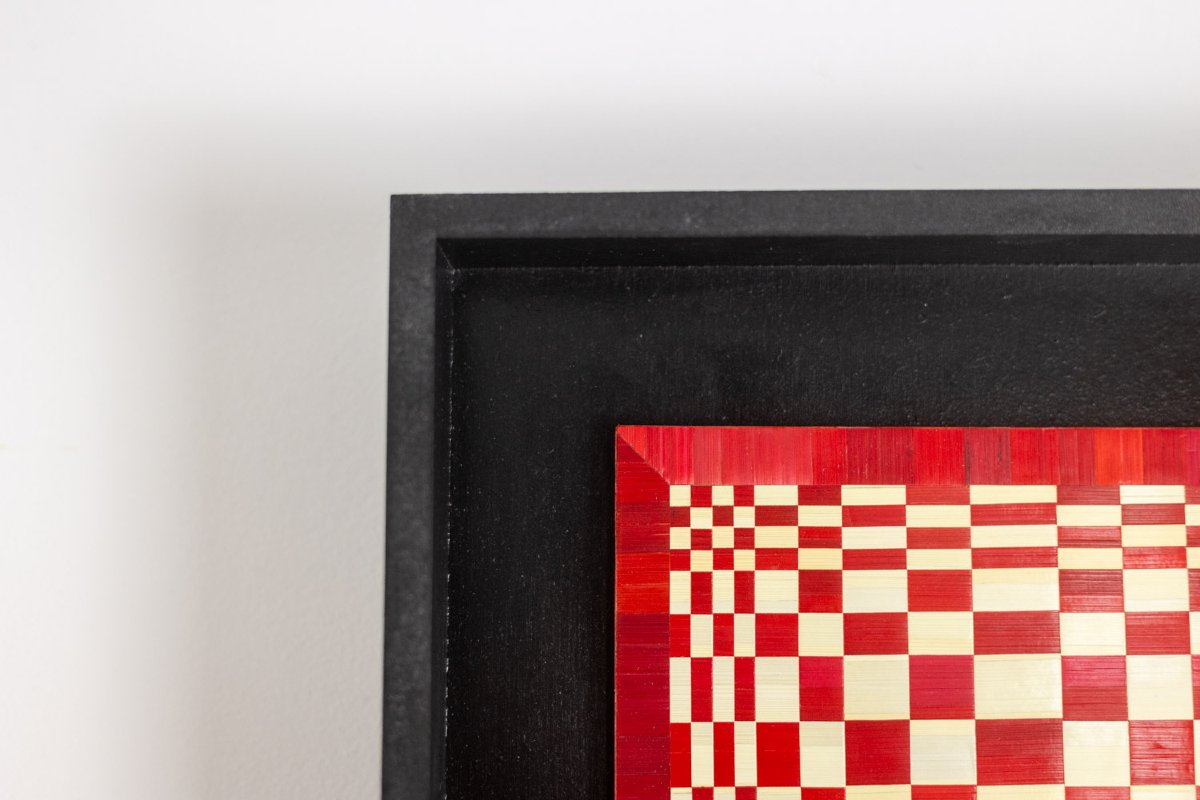 Pair Of Panels In Red And Gold Straw Marquetry. Contemporary. Ls6823814/2-photo-7