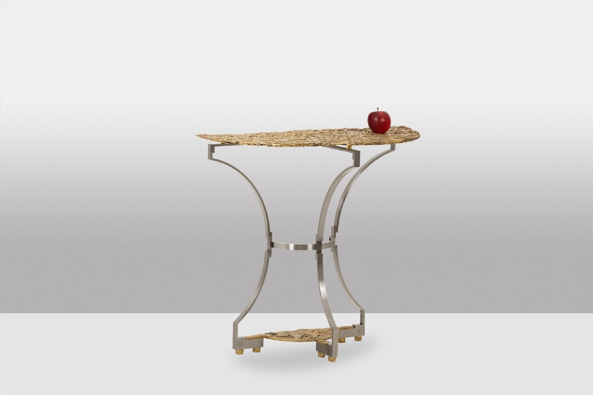 Pair Of Metal And Cast Bronze Side Tables. Contemporary. Ls69483798l-photo-3
