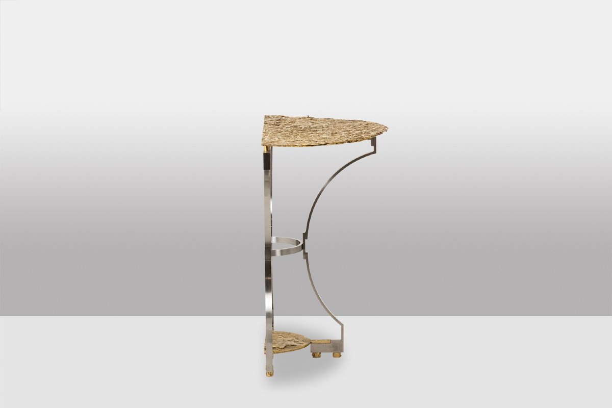 Pair Of Metal And Cast Bronze Side Tables. Contemporary. Ls69483798l-photo-4