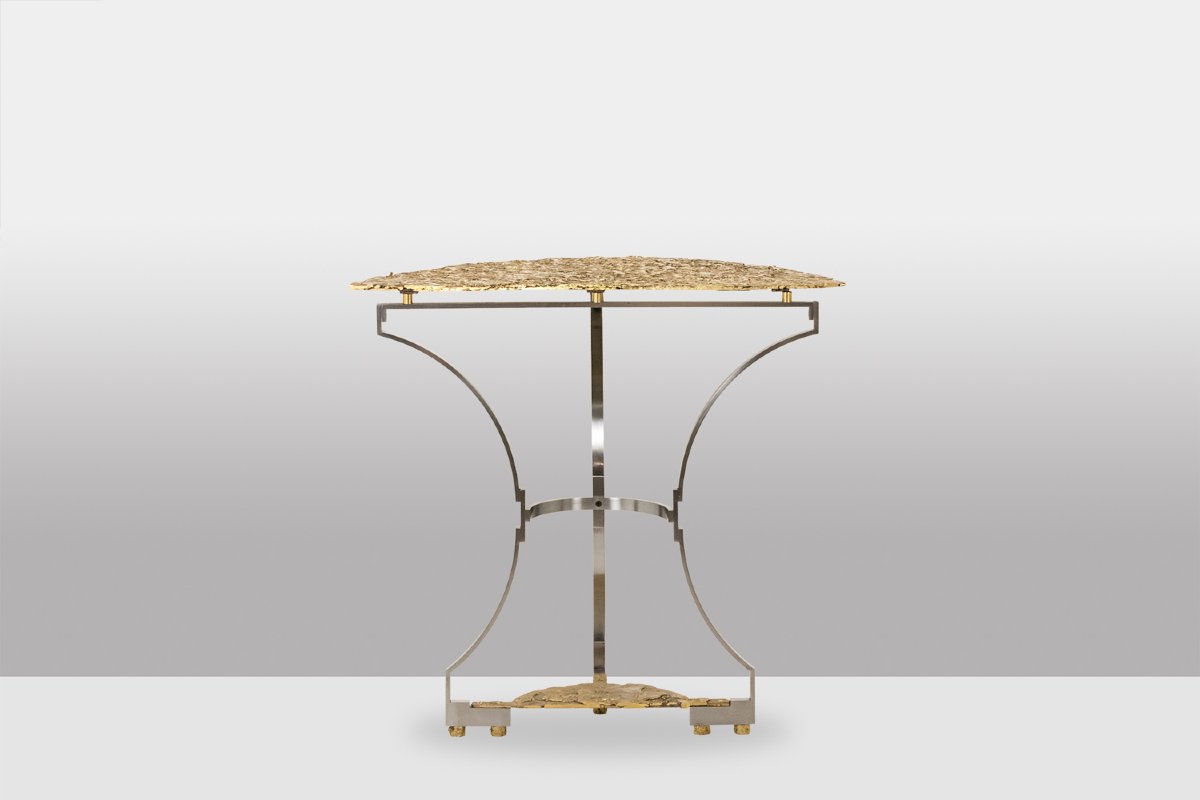 Pair Of Metal And Cast Bronze Side Tables. Contemporary. Ls69483798l-photo-1