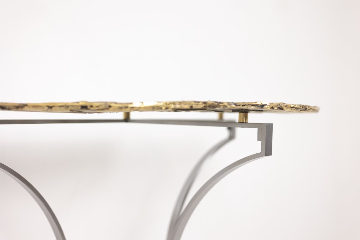 Pair Of Metal And Cast Bronze Side Tables. Contemporary. Ls69483798l-photo-4