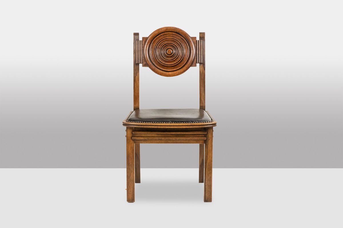 Étienne Kohlmann. Série de 6 chaises de style Moderniste. Années 1960. LS52891156M-photo-2