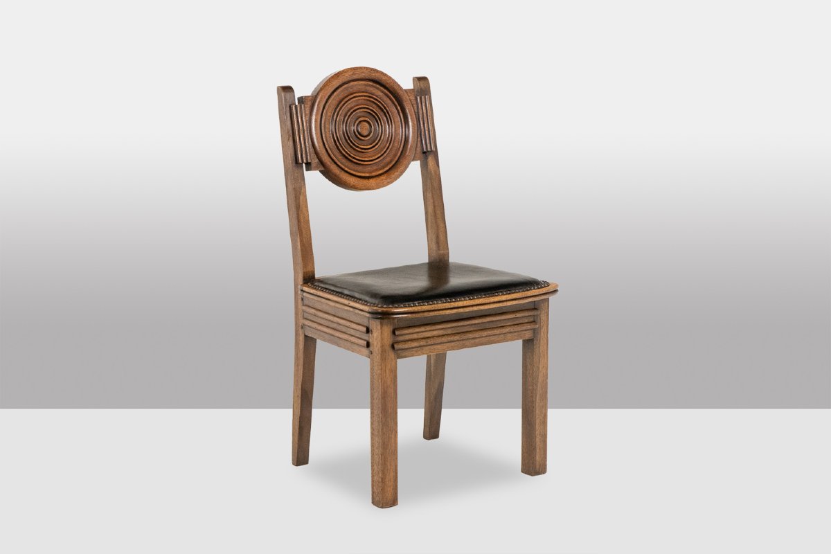 Étienne Kohlmann. Série de 6 chaises de style Moderniste. Années 1960. LS52891156M-photo-3