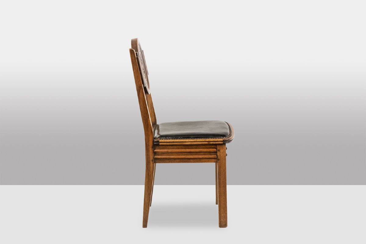 Étienne Kohlmann. Série de 6 chaises de style Moderniste. Années 1960. LS52891156M-photo-4