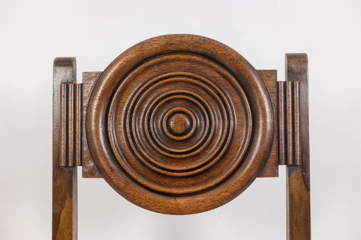 Étienne Kohlmann. Série de 6 chaises de style Moderniste. Années 1960. LS52891156M-photo-2