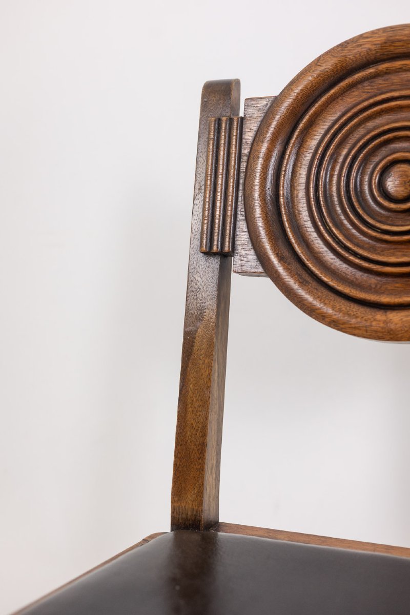 Étienne Kohlmann. Série de 6 chaises de style Moderniste. Années 1960. LS52891156M-photo-3