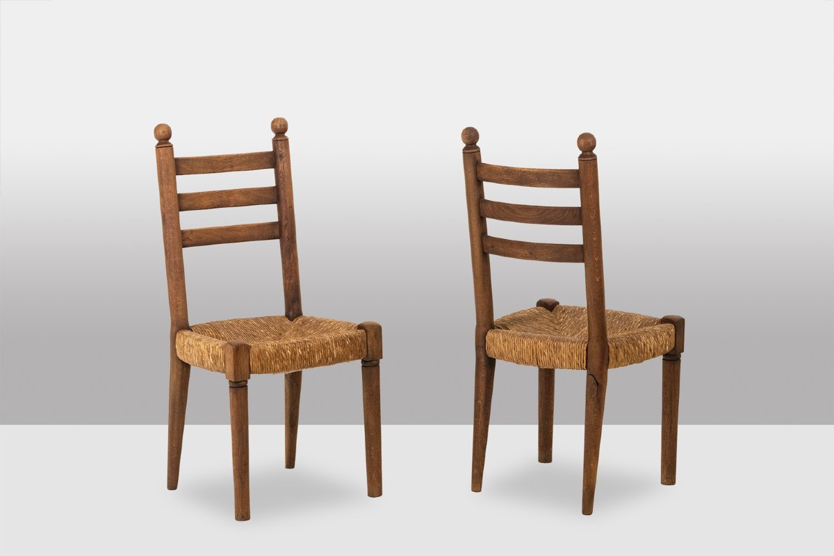 Set Of 8 Oak Chairs. 1950s. Ls5362456p-photo-2