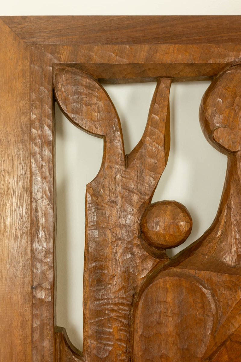 Roger Kressmann. Walnut Panel Carved With A Gouge. 1980s. Ls67901605-photo-2