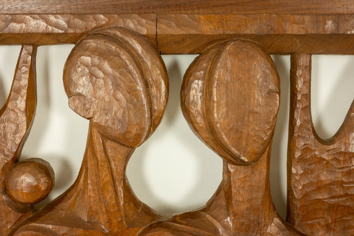 Roger Kressmann. Walnut Panel Carved With A Gouge. 1980s. Ls67901605-photo-3