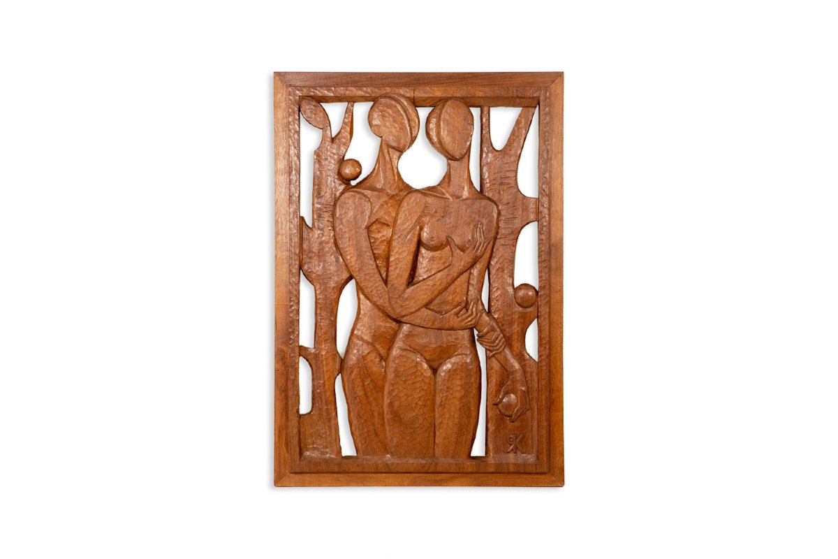 Roger Kressmann. Walnut Panel Carved With A Gouge. 1980s. Ls67901605