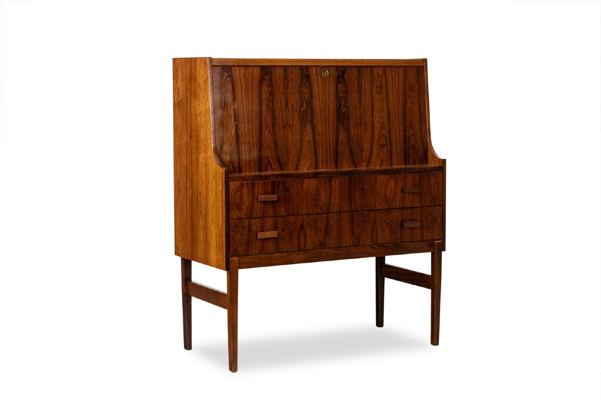 Commode en palissandre à 2 tiroirs, formant secrétaire. Années 1970. LS6792619