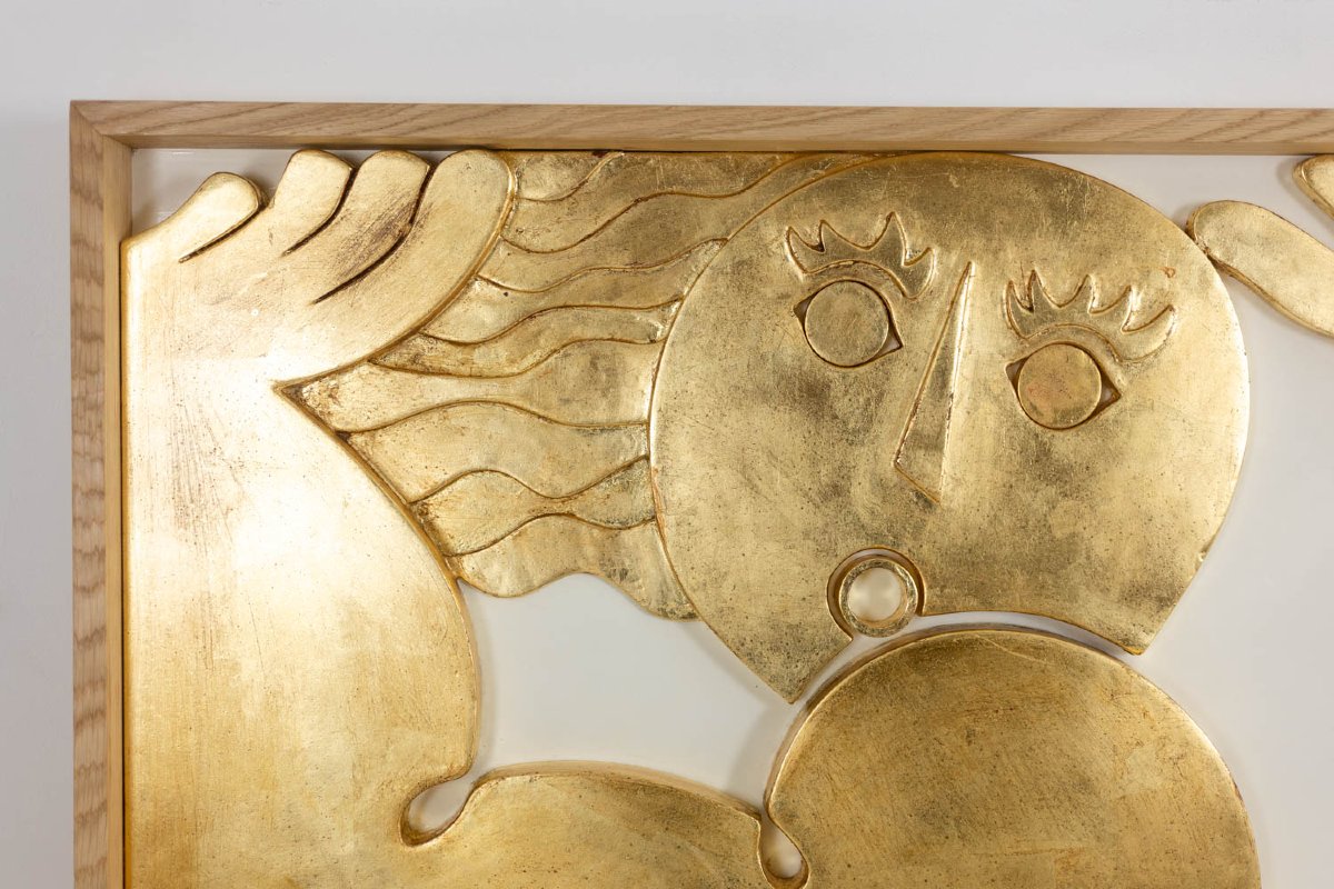 Bas-relief Panel Titled “i’m Swimming In Happiness.” Contemporary. Ls68113008-photo-2