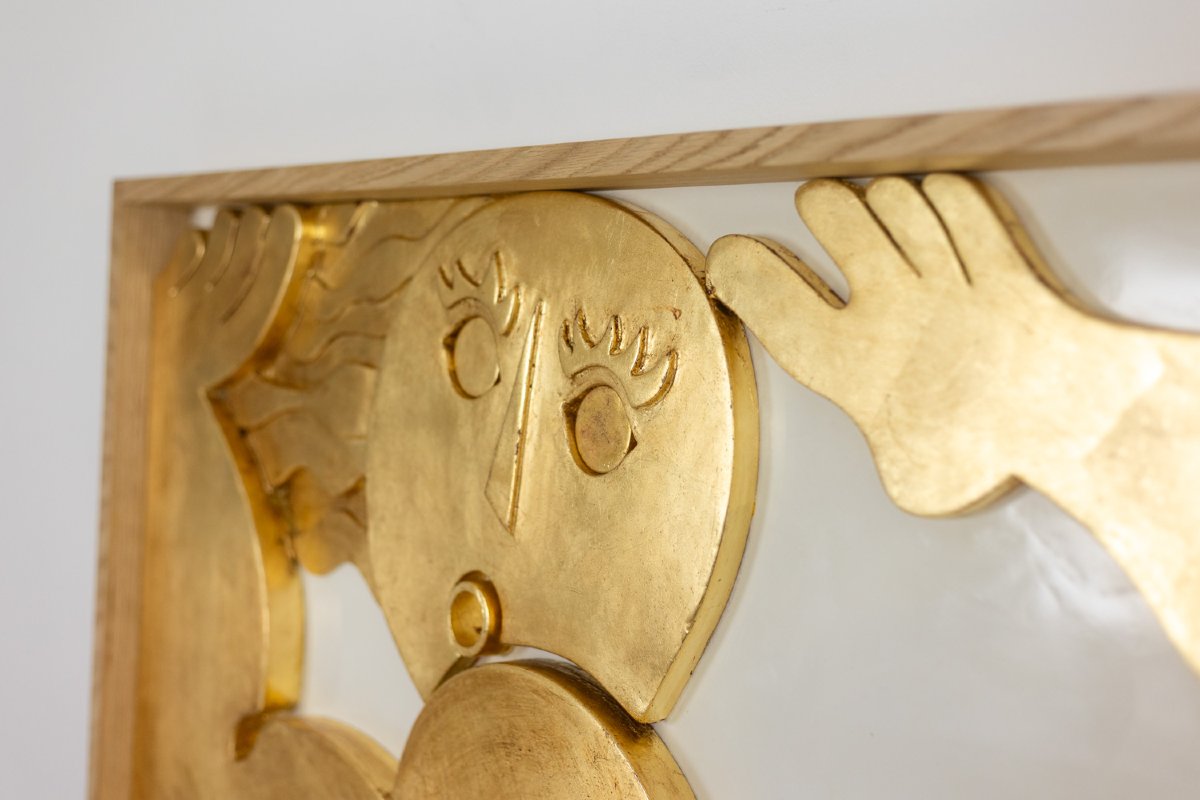 Bas-relief Panel Titled “i’m Swimming In Happiness.” Contemporary. Ls68113008-photo-3