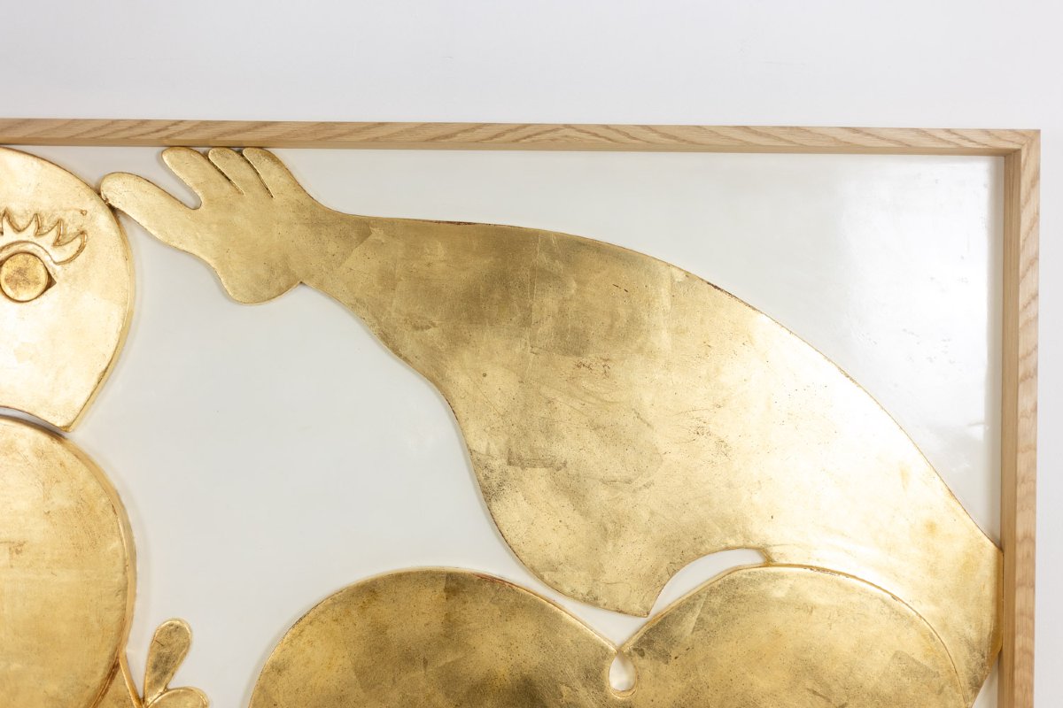 Bas-relief Panel Titled “i’m Swimming In Happiness.” Contemporary. Ls68113008-photo-1