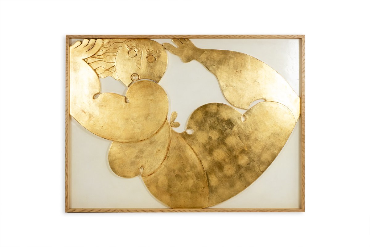 Bas-relief Panel Titled “i’m Swimming In Happiness.” Contemporary. Ls68113008