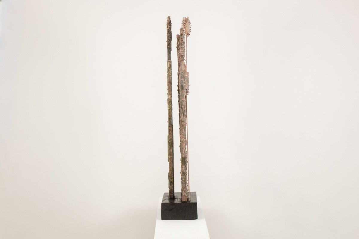 Lawrence. Sculpture double face en bois sculpté. 20e siècle. LS6853908T-photo-3