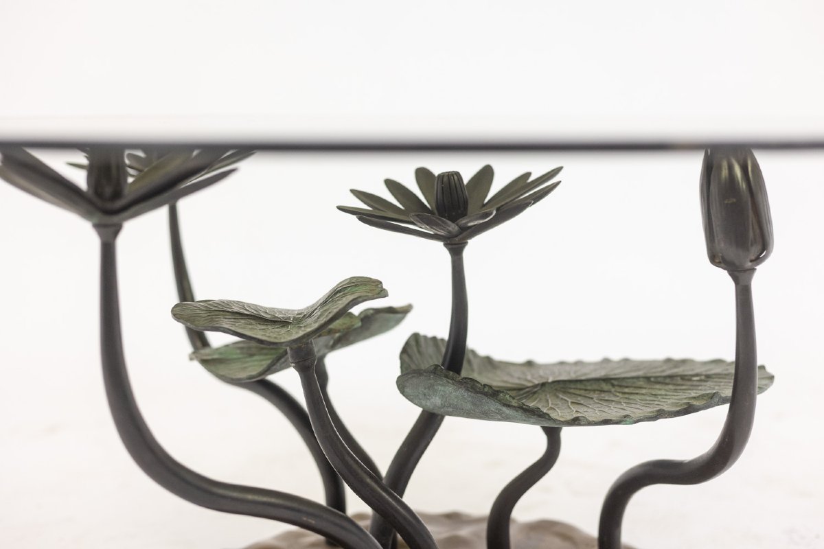 Table basse « nénuphar » en bronze à deux patines. Années 1970. LS6864456K-photo-4