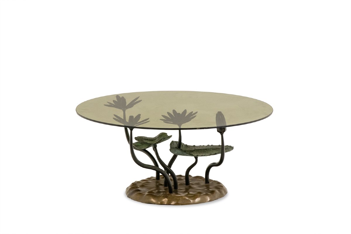 Table basse « nénuphar » en bronze à deux patines. Années 1970. LS6864456K