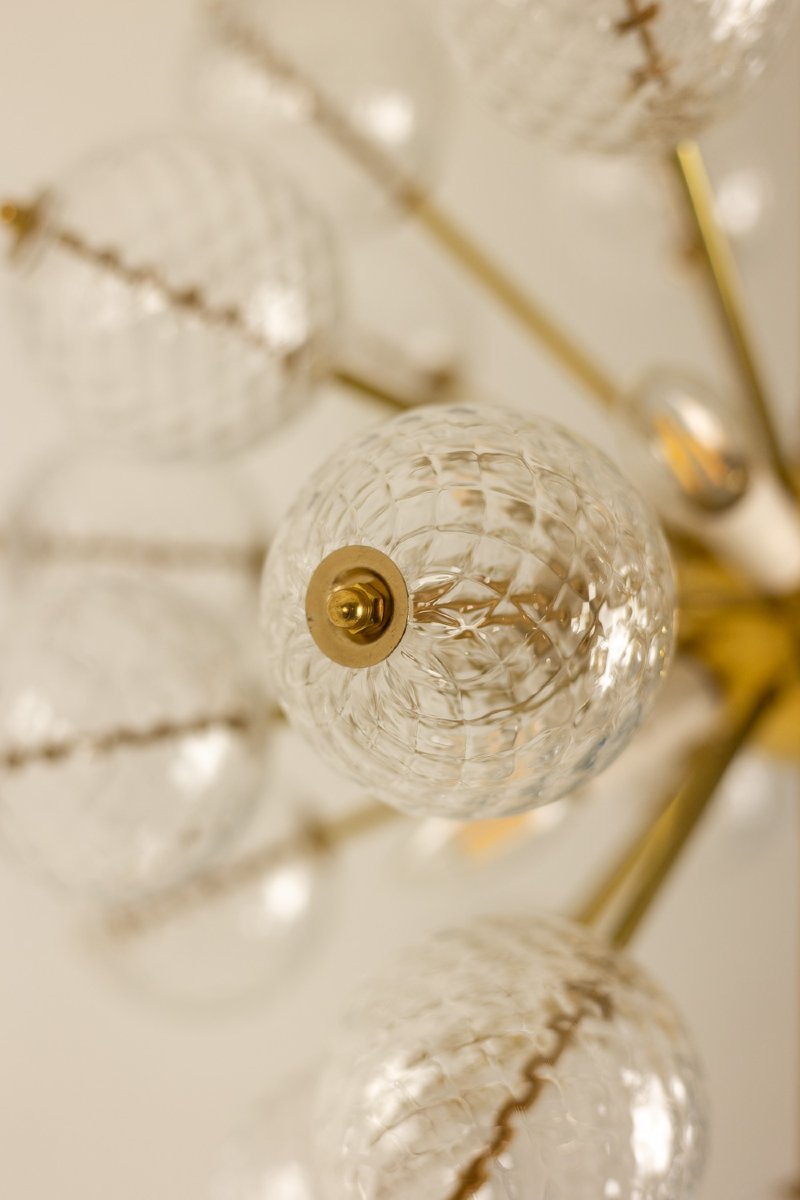 Kamenicky Senov, Published By. Brass And Glass Chandelier. Circa 1970. Ls66351603-photo-2